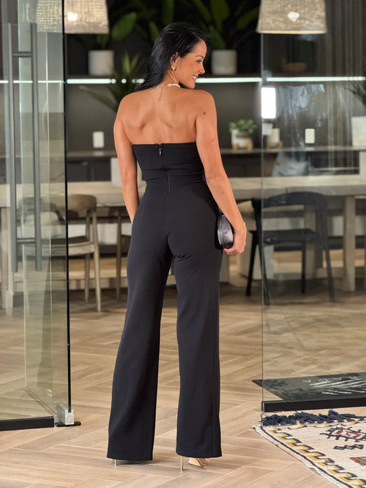 Angelica Black Bow Jumpsuit