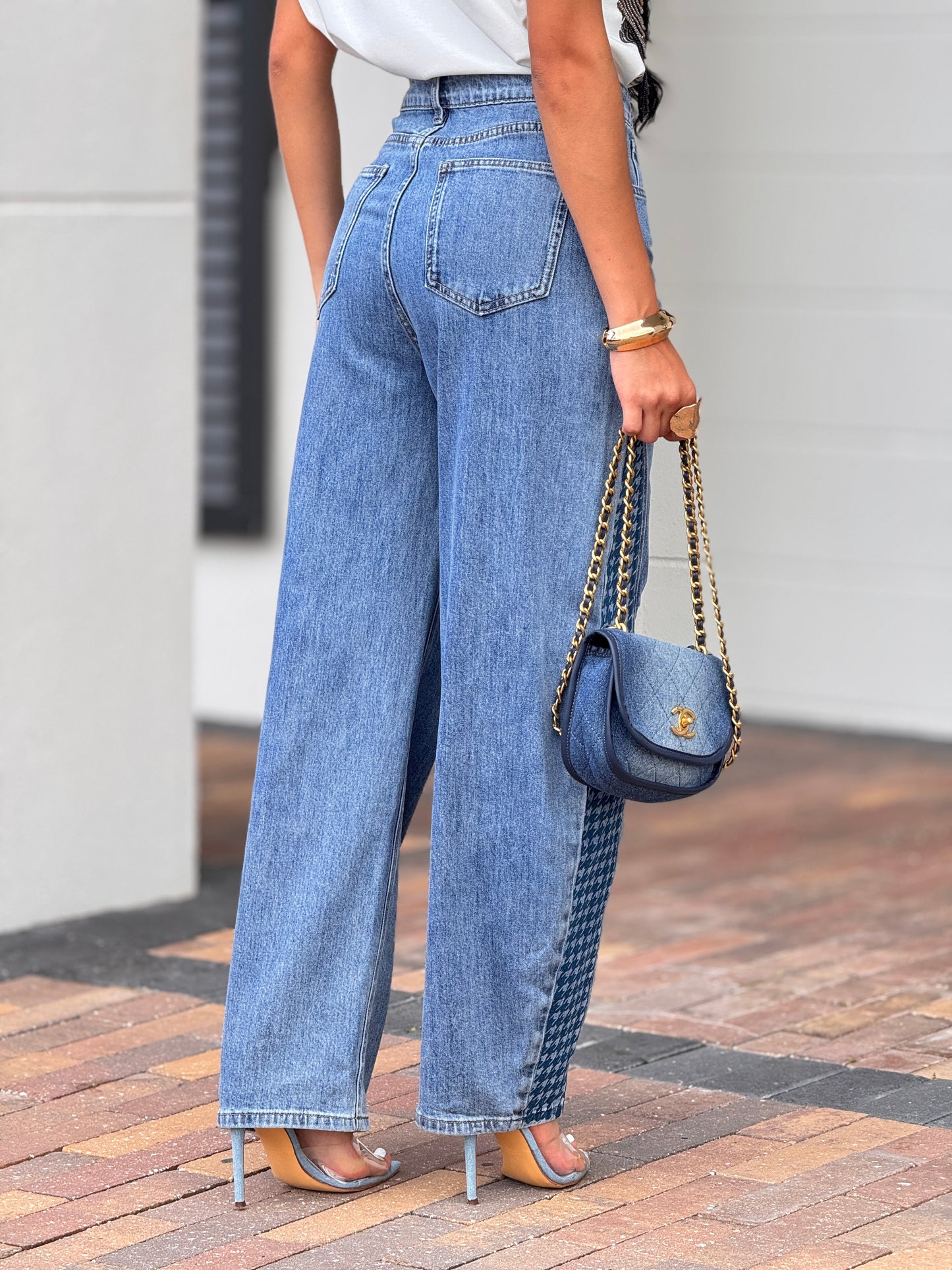 Perky Blue Side Vichy Wide Jeans