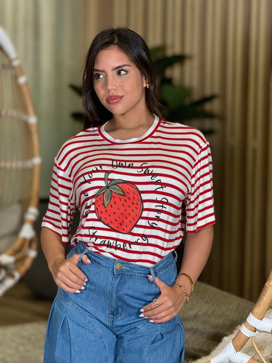 Strawberry Lines Red T-Shirt