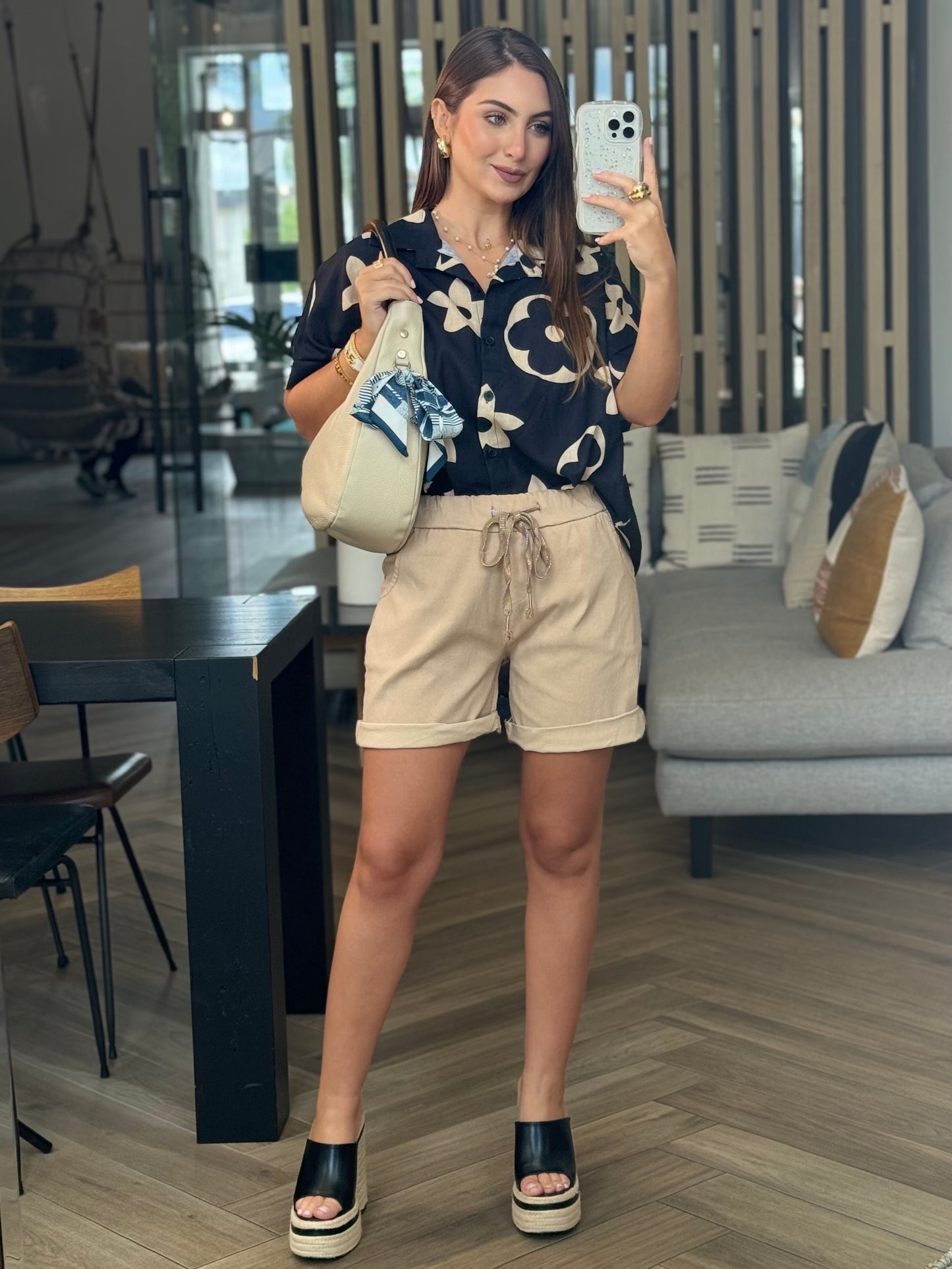 Italian Beige Bermuda Shorts