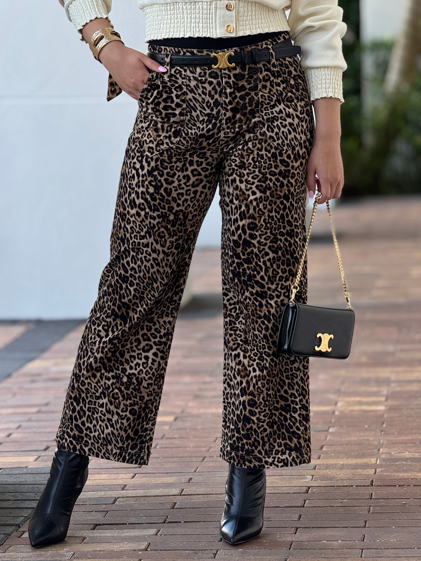 KanCan Leopard Suede Jeans