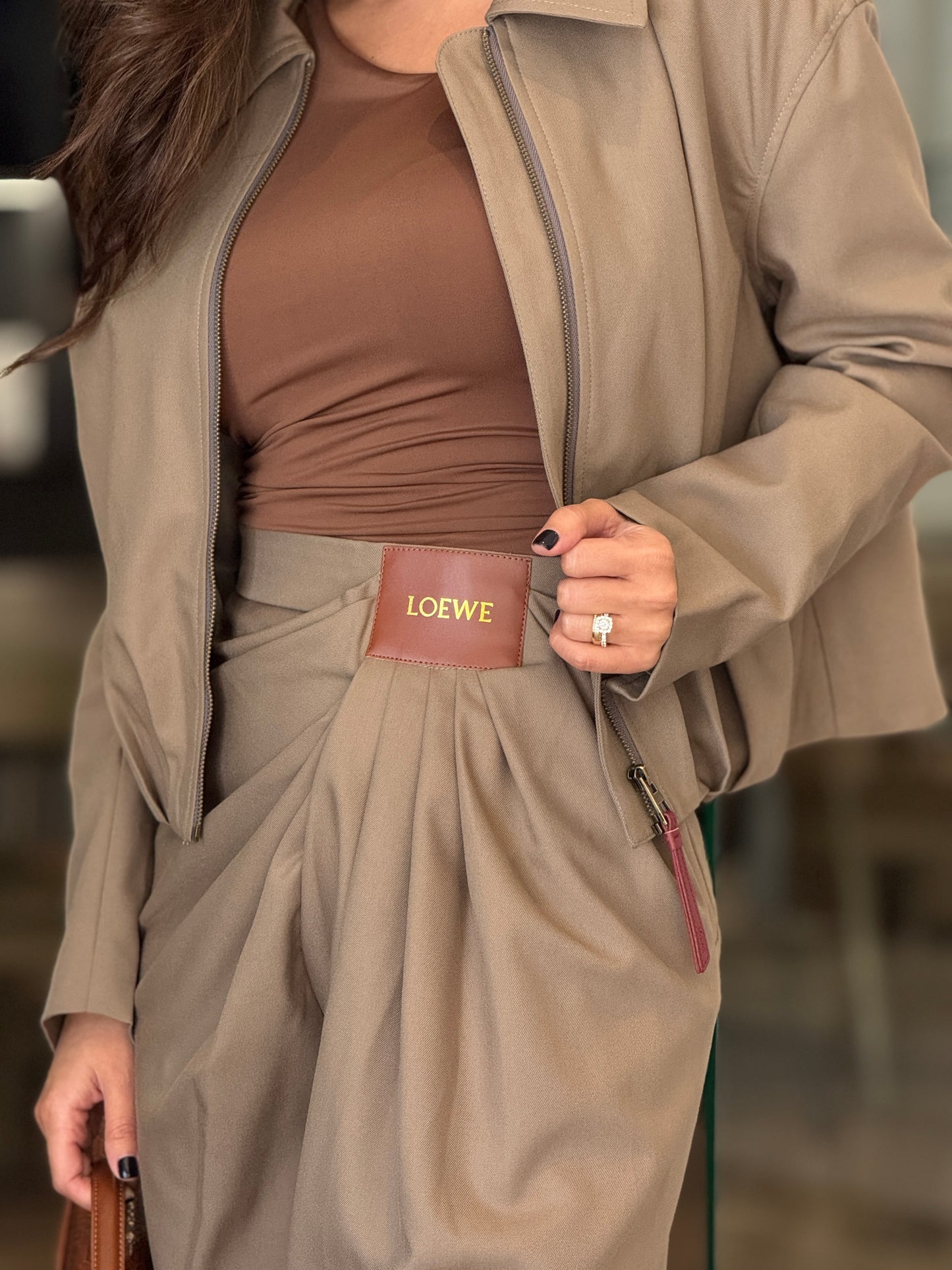 Lore Beige Pleated & Jacket Set