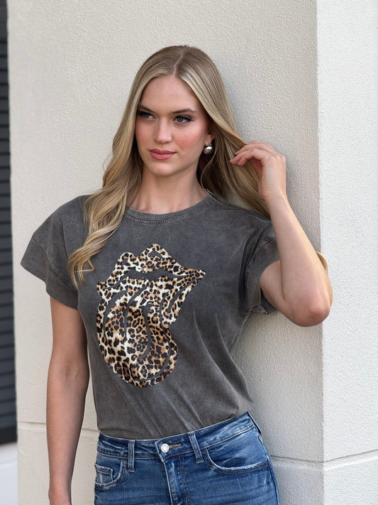 Rolling Leopard Gray T-Shirt