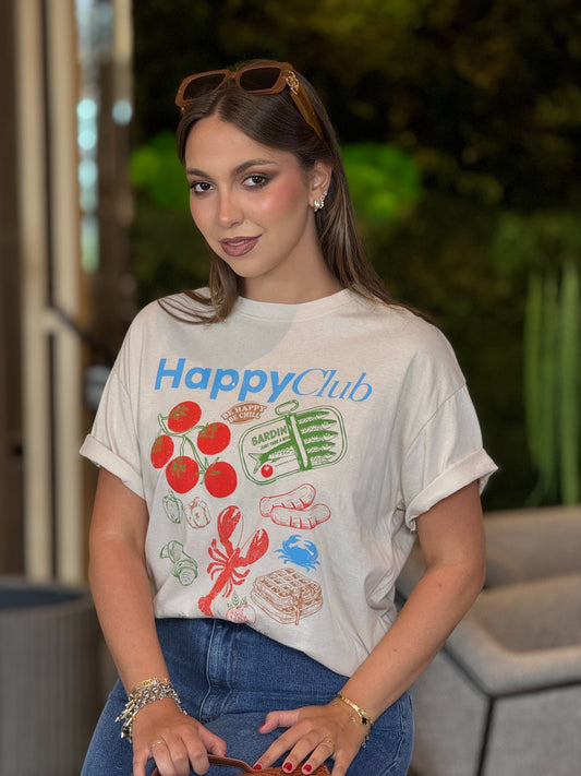 Happy Club Beige T-Shirt