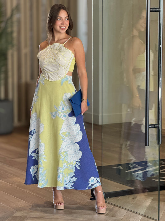 Meredith Blue/Green Print Dress