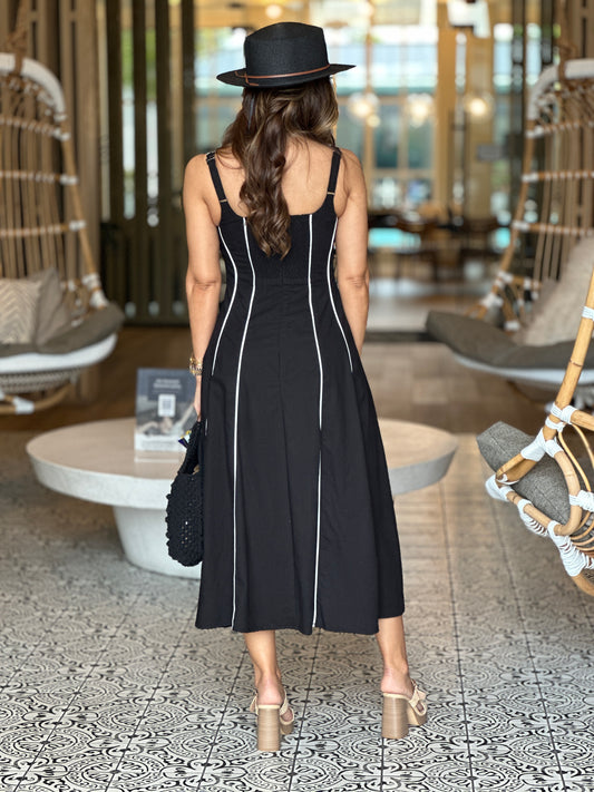 Anita Black Lines Dress