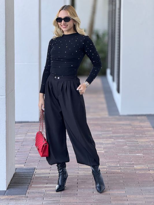 Rivera Black Aladdin Pants