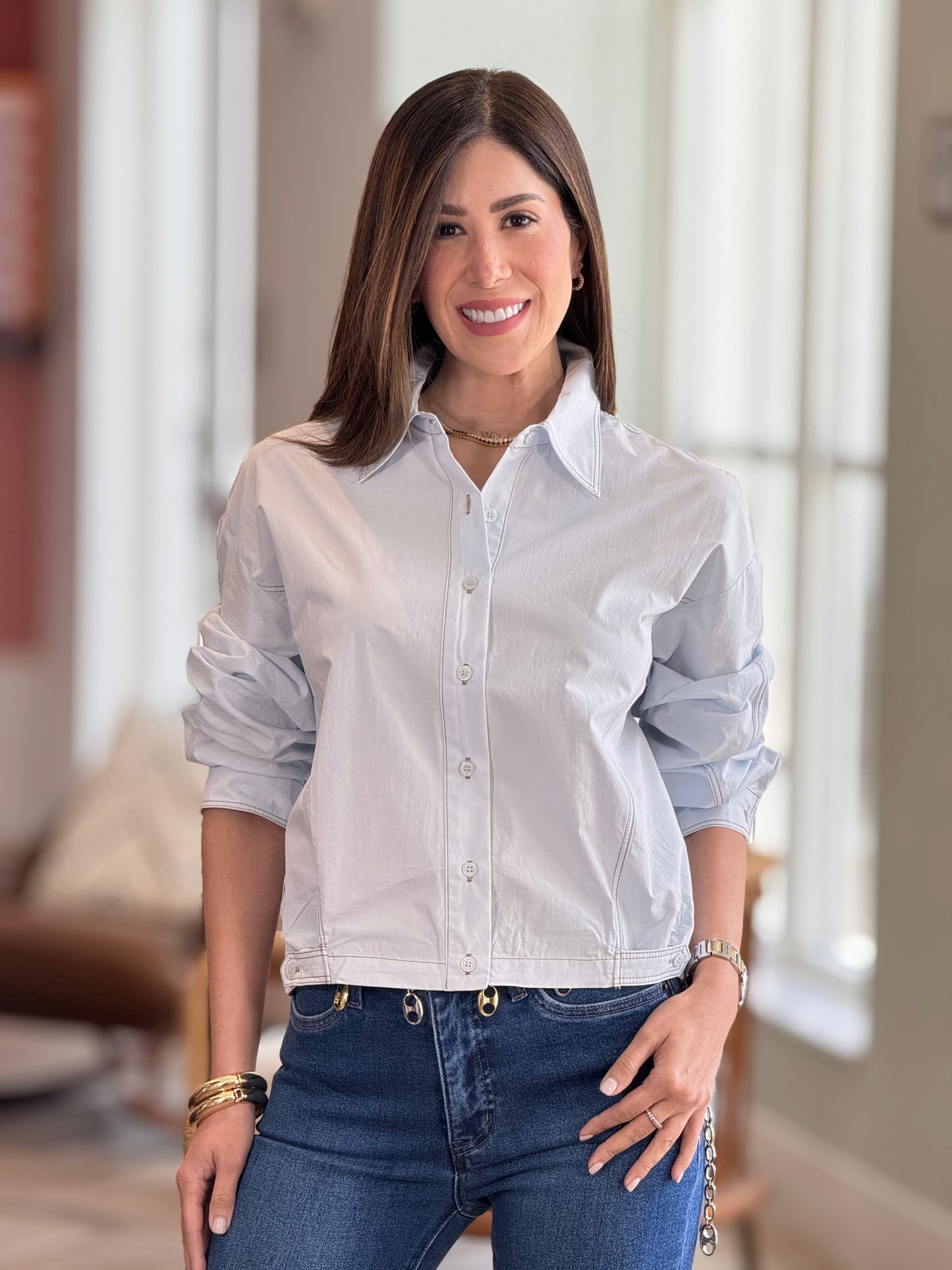 Jess Blue Shirt Top