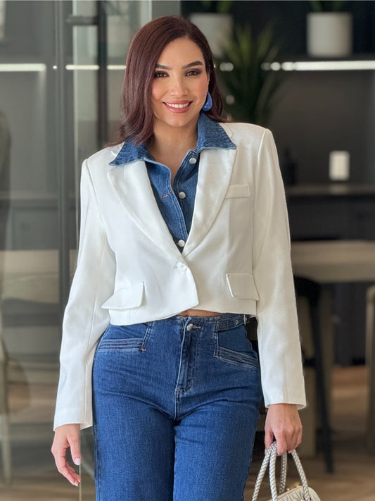 Fernanda White/Denim Blazer