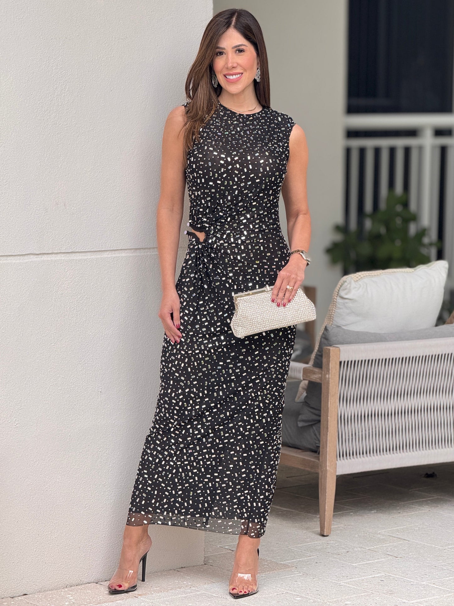 Starlight Black Sequin Dress Gala