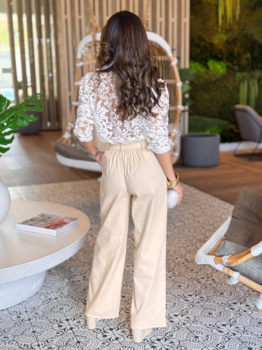 Creta White See-Through Shirt Top