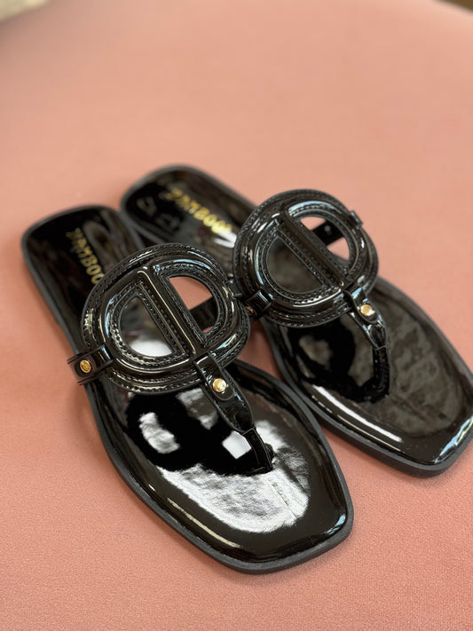 Concept Black Patent Flats