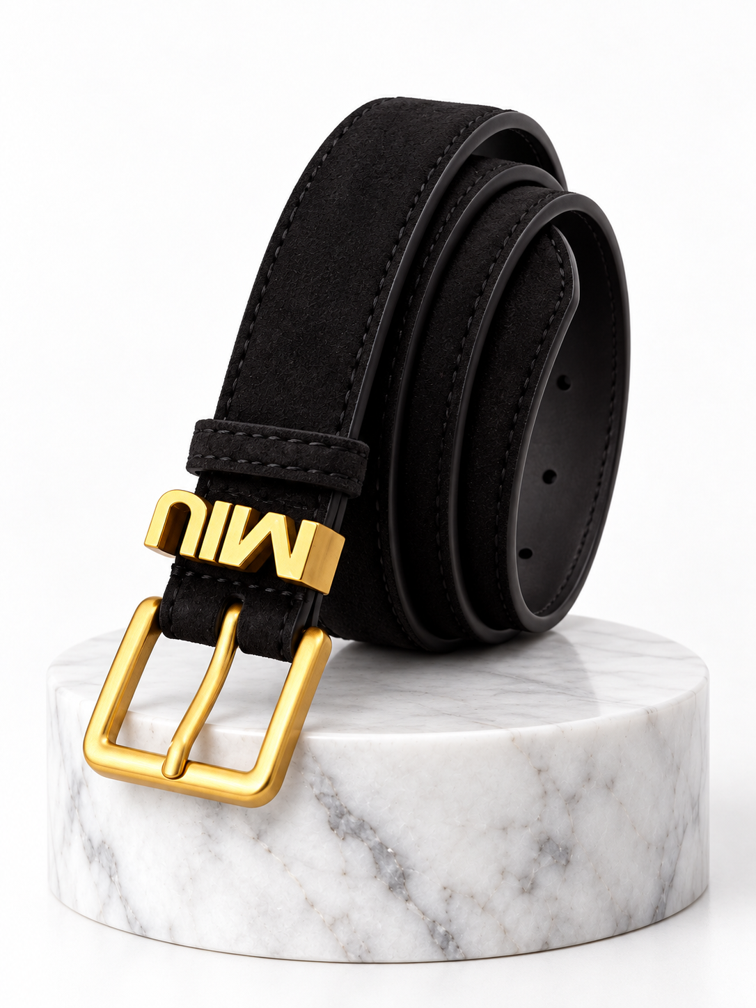 Mui Black Suede Belt
