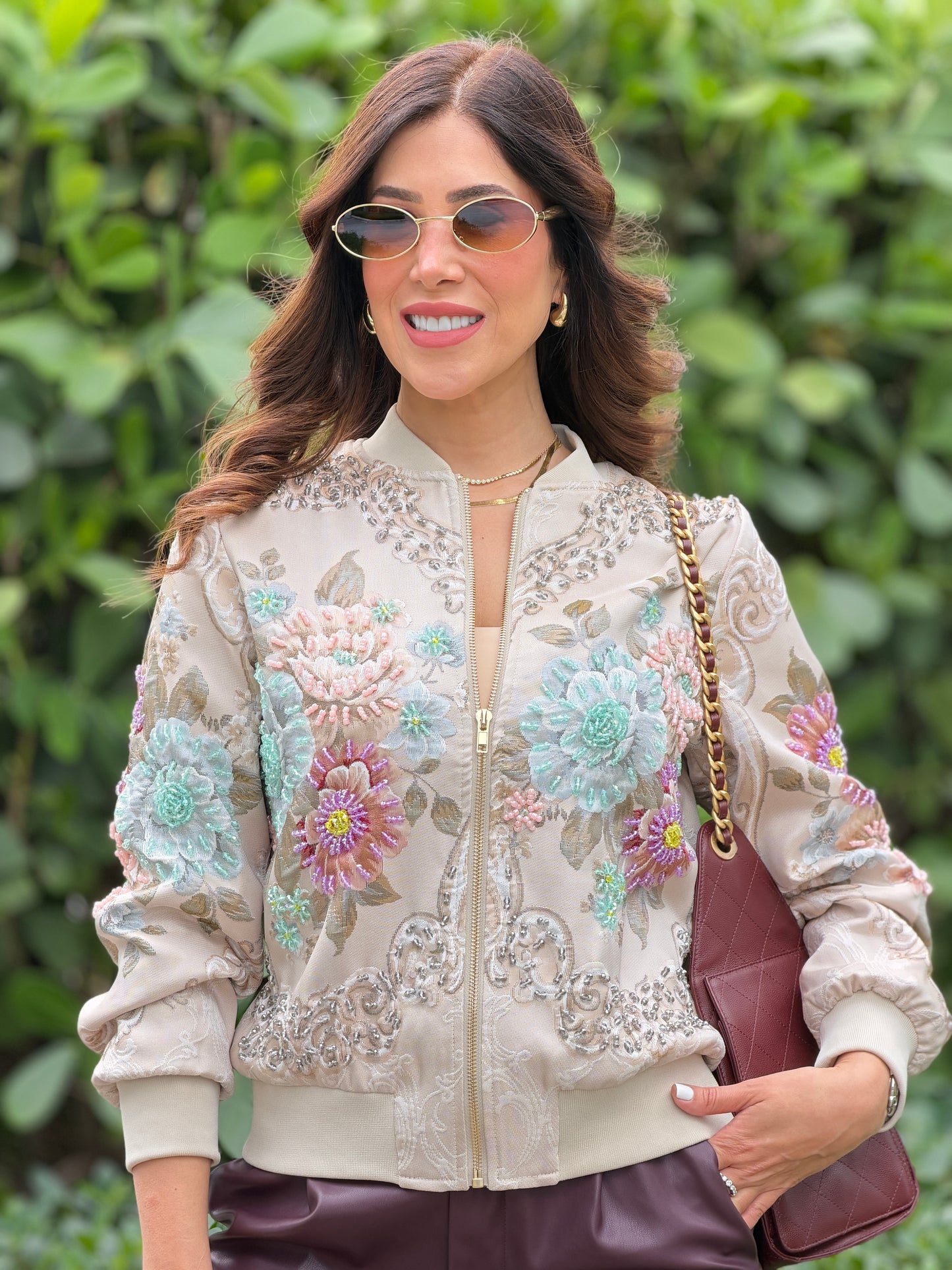 2630 Ivory Floral Embellished Jacket Top
