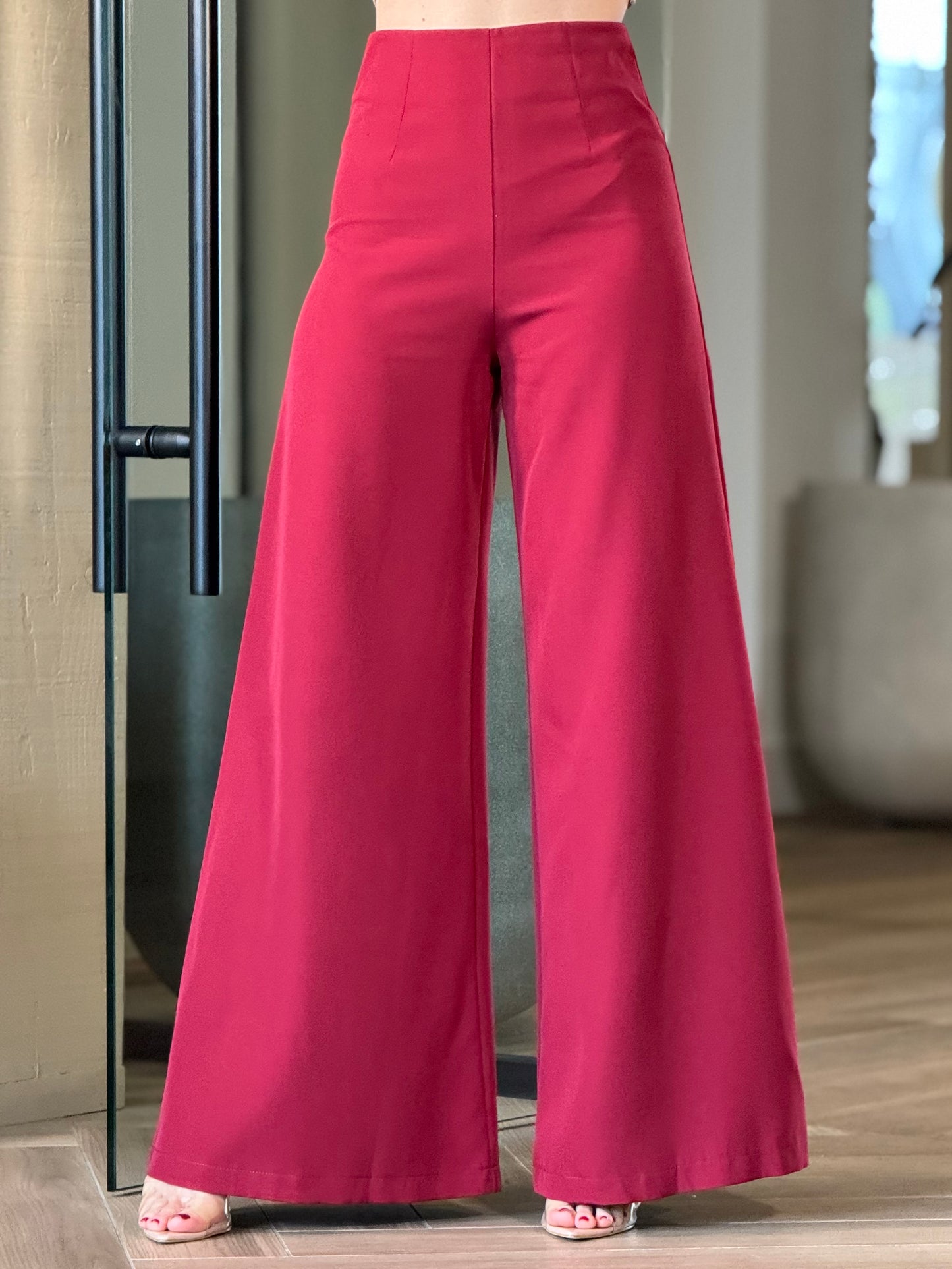 Vitto Burgundy Palazzo Pants