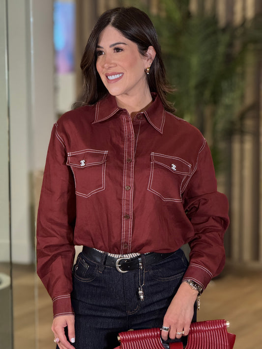 Cece Burgundy Shirt