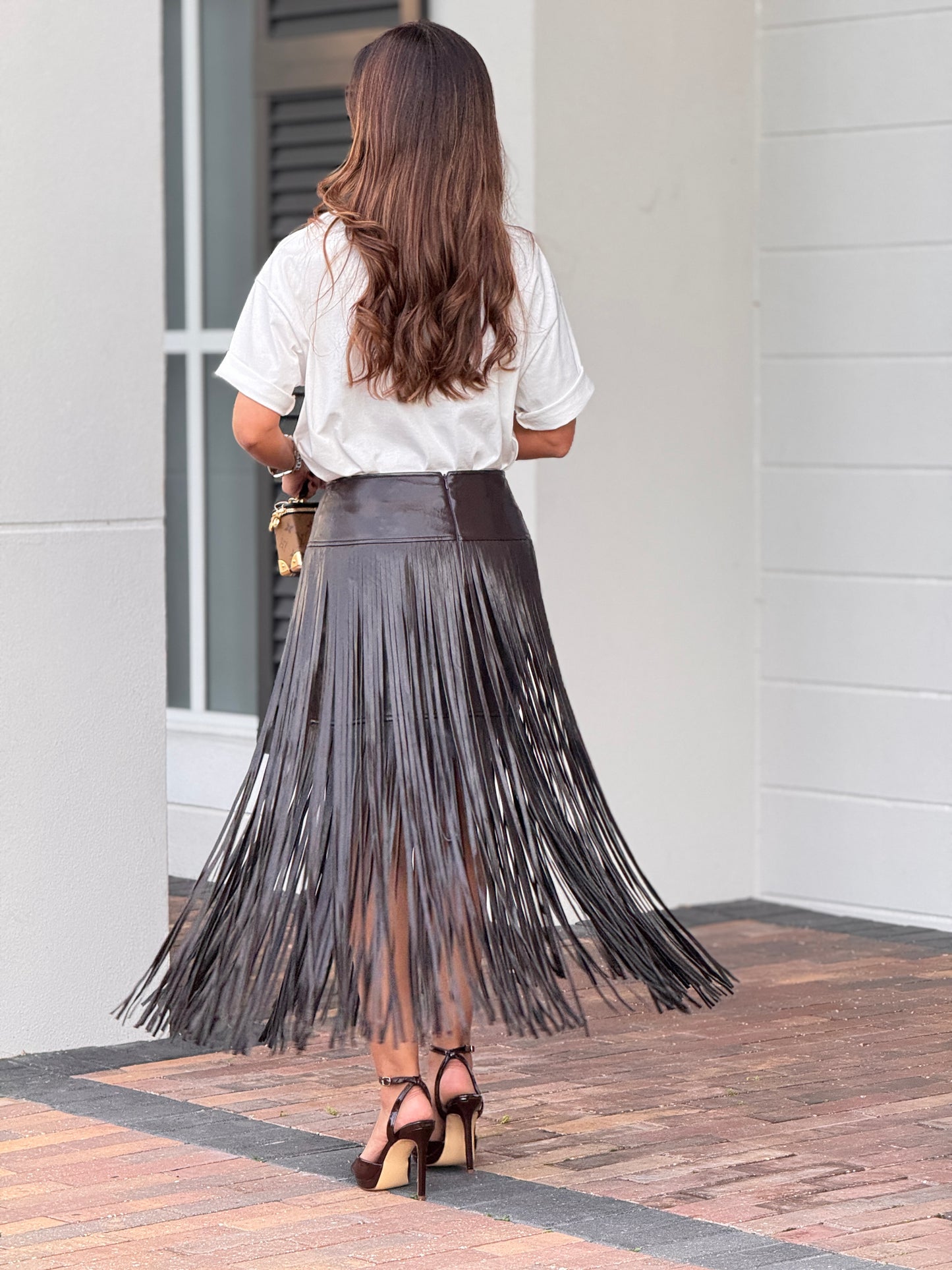 Lumi Brown Fringe Skirt