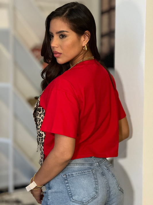 Dixie Red/Leopard T-Shirt