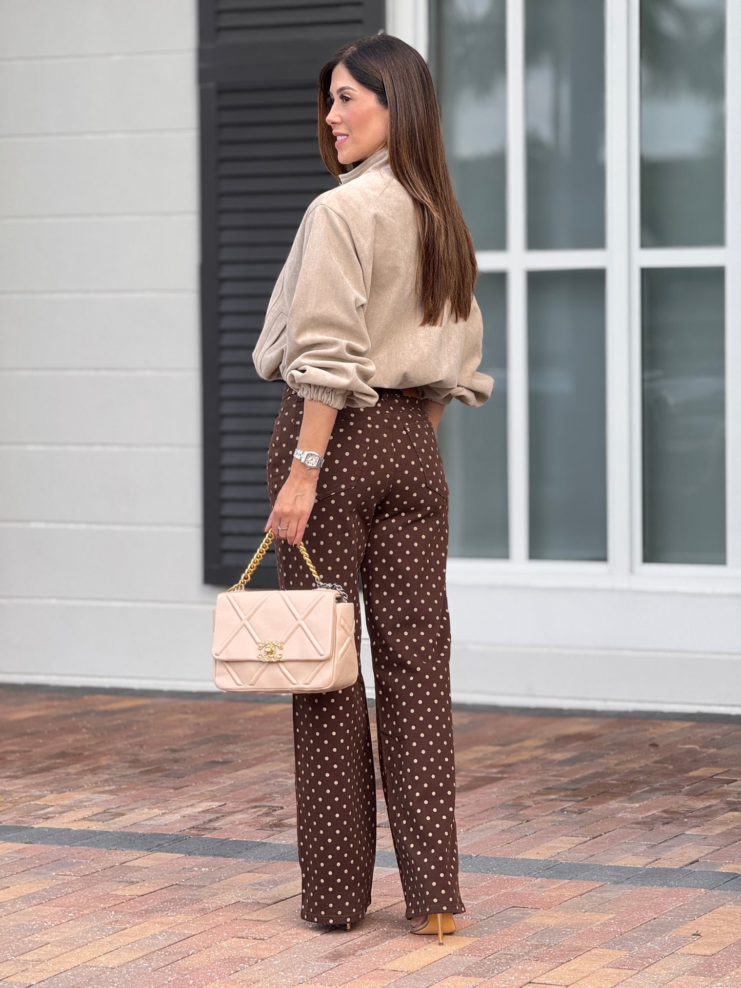 Cielito Brown Polka Dots Jeans