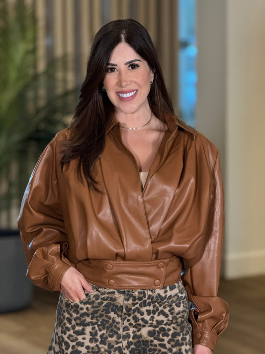 Amable Caramel Leather Jacket