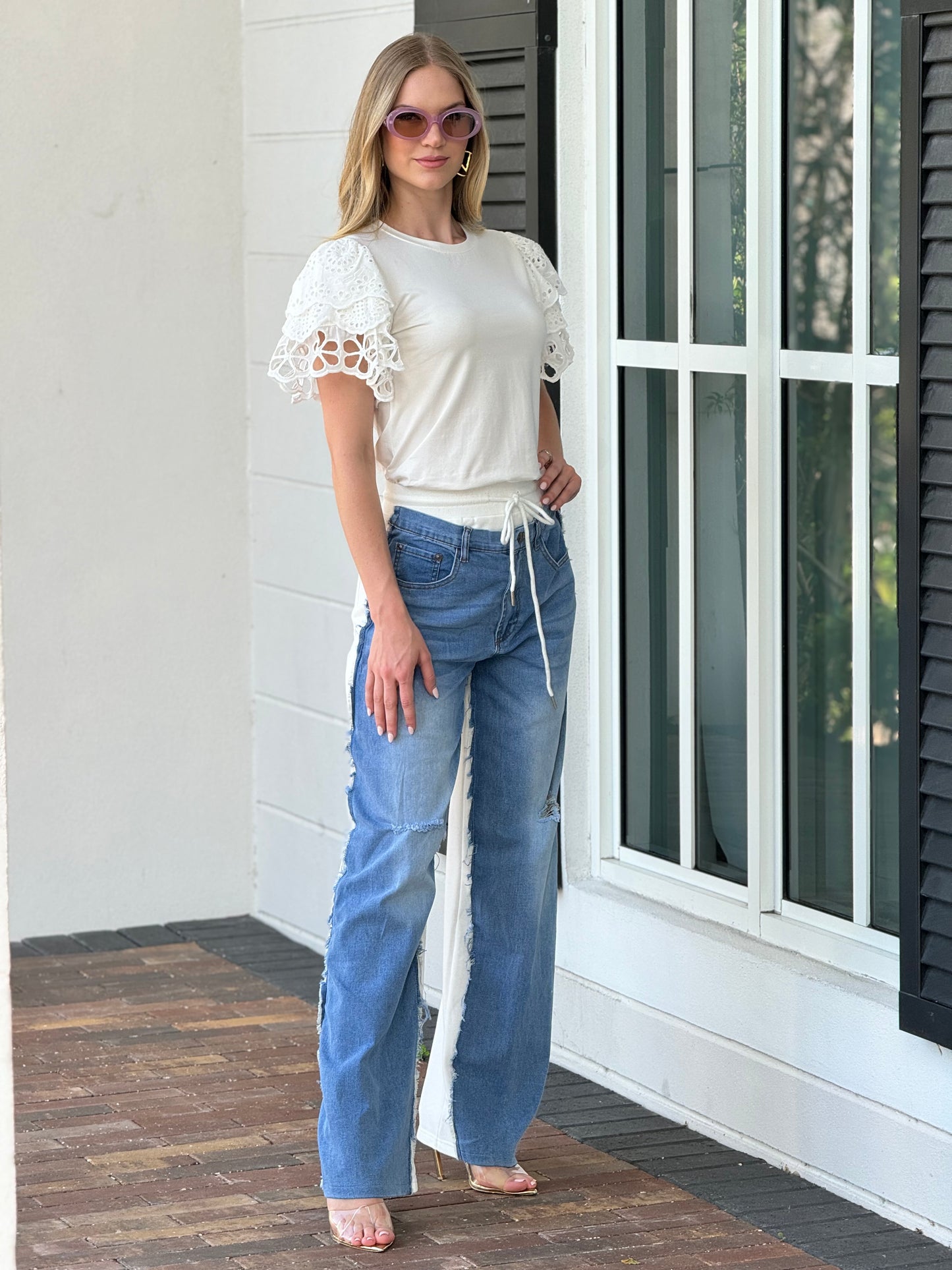 Gaia White Denim Pants