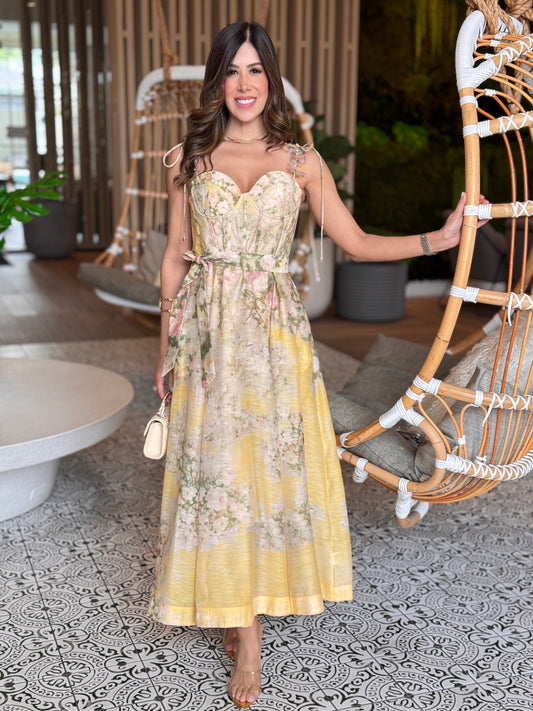 Gardenia Yellow/Green Sheer Dress