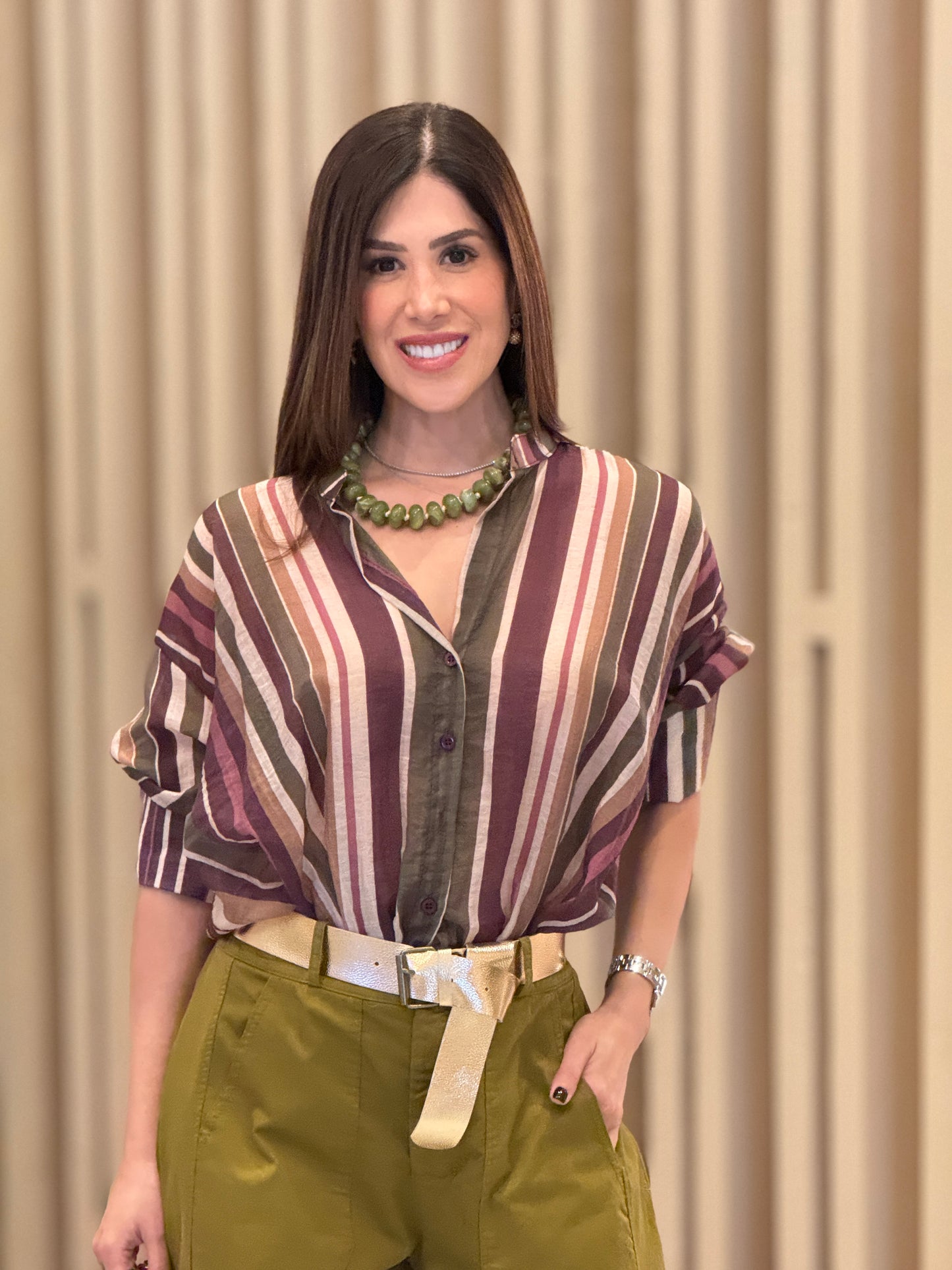 Italy Purple/Green Sheer Top