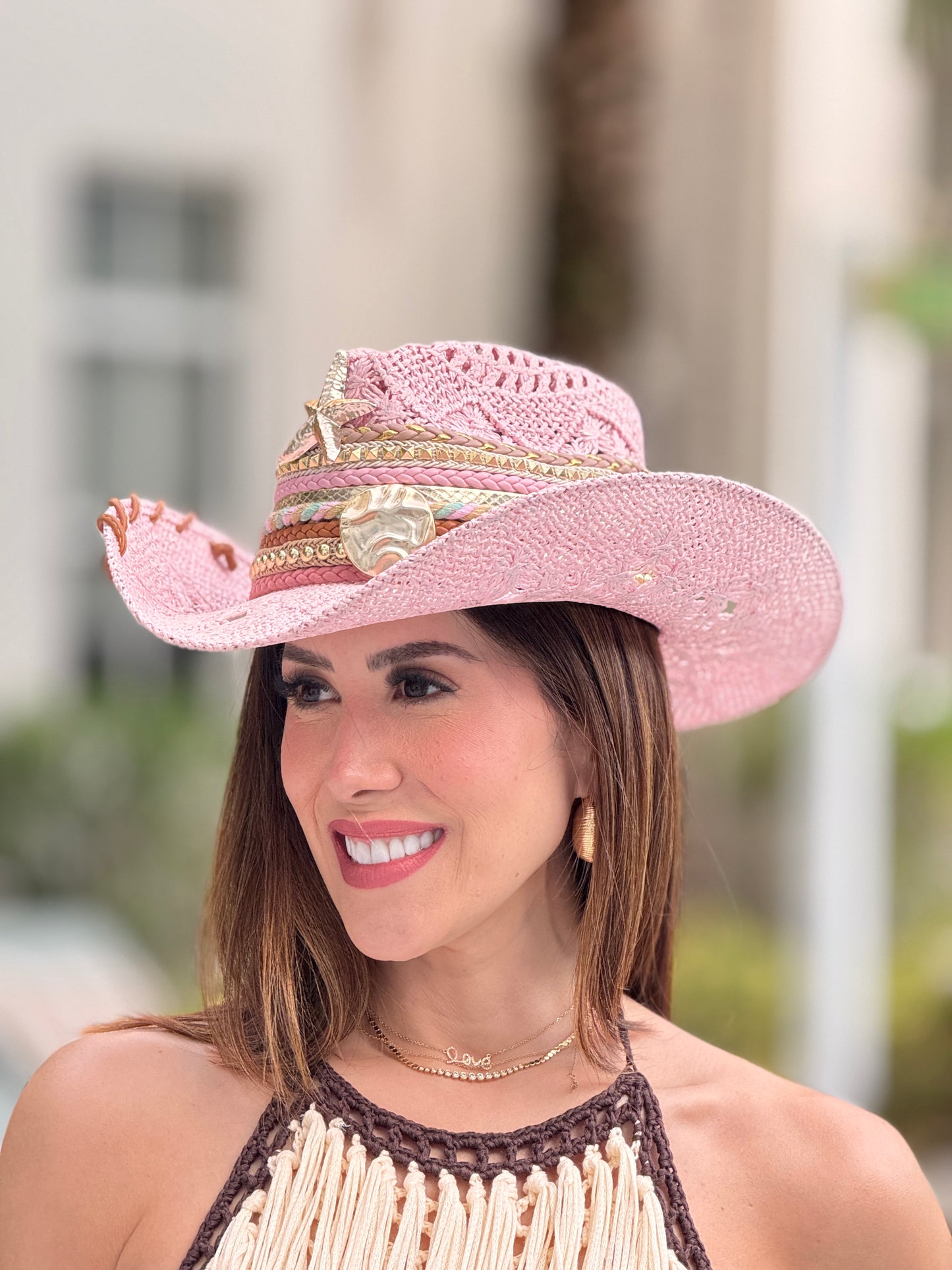 Boho Light Pink Hat