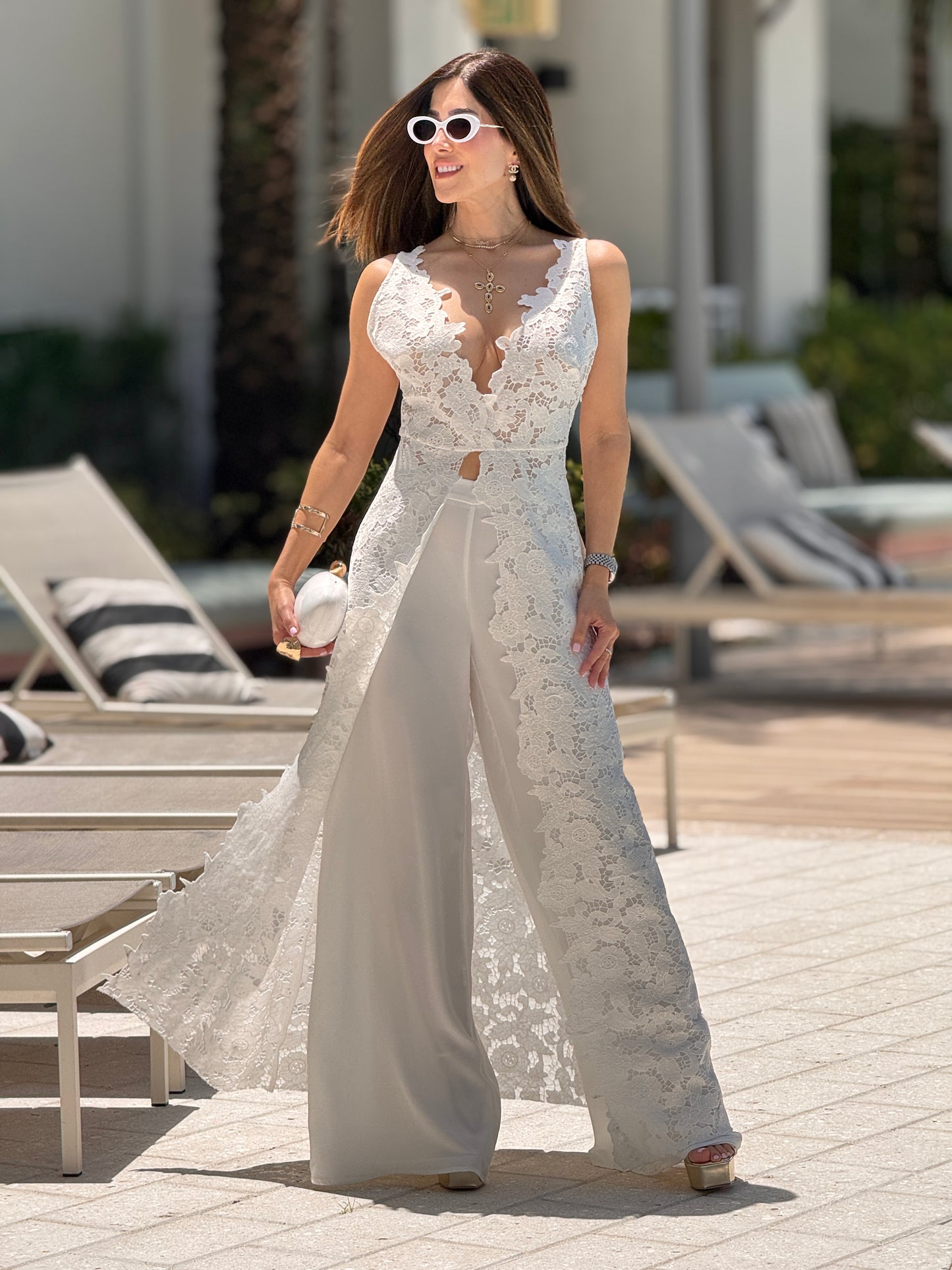 Bree White Cardigan Lace Set
