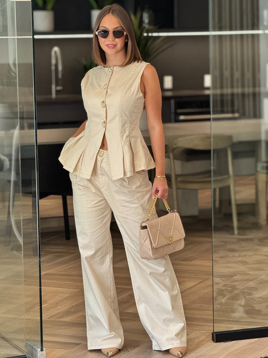 Antonella Beige Shelly Buttons Set