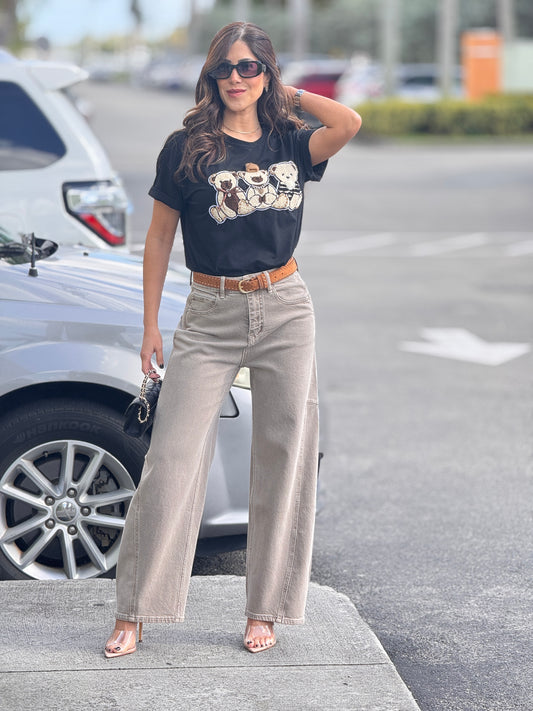 Turkish Gray Stretchy Barrel Pants