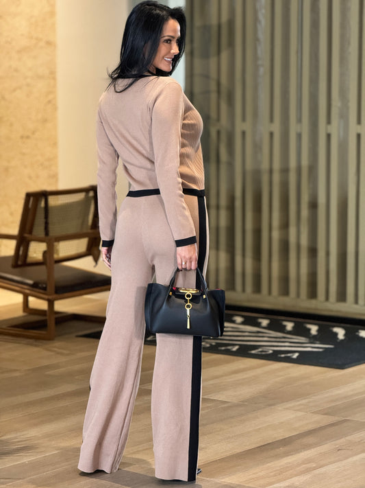 Rivera Beige/Black Knitted Sport Set