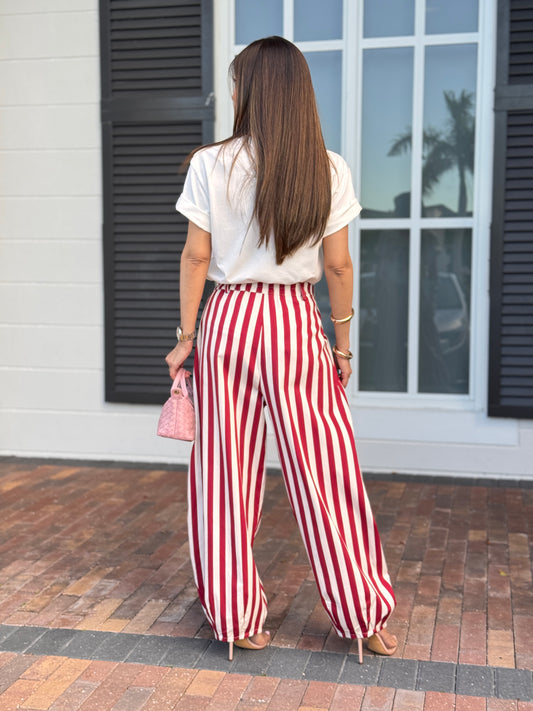 Italy Red Lines Joggers Pants