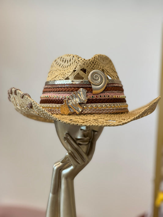 Boho Chic Natural Seashell Brown Hat