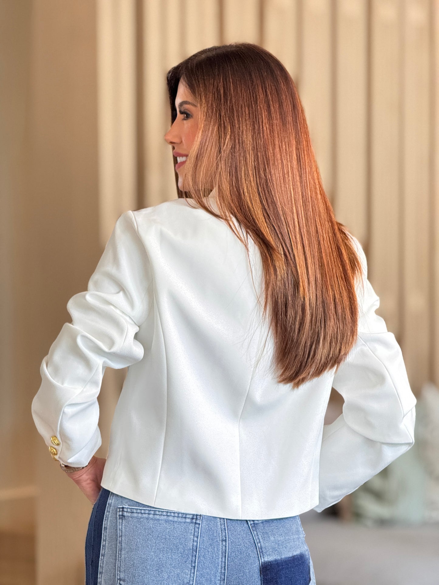 Napoleon White Embroidery Jacket Top