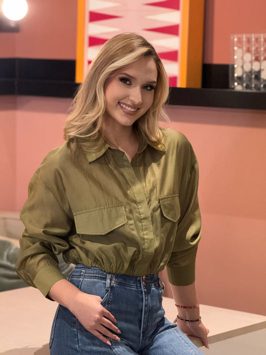 Dreamy Green Sheer Blouse