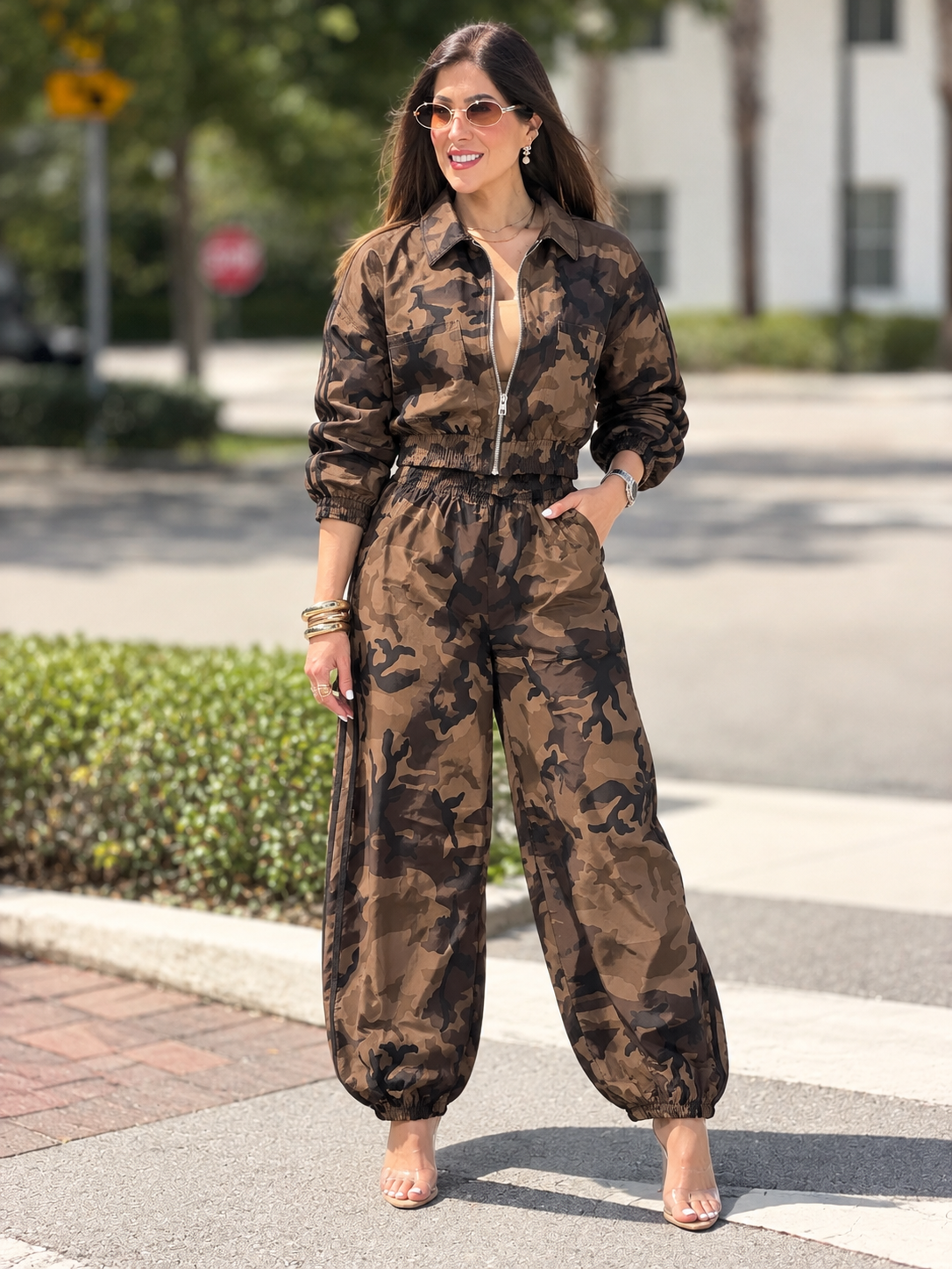Italy Beige Camo Sport Set