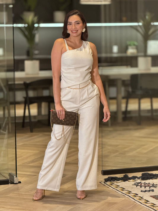 Edine Yvory Satin Set