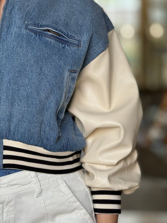 Oliva Denim Bomber Jacket