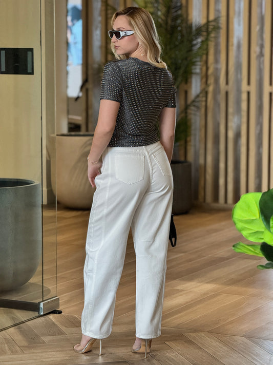 Hannah Silver Rhinestone T-Shirt