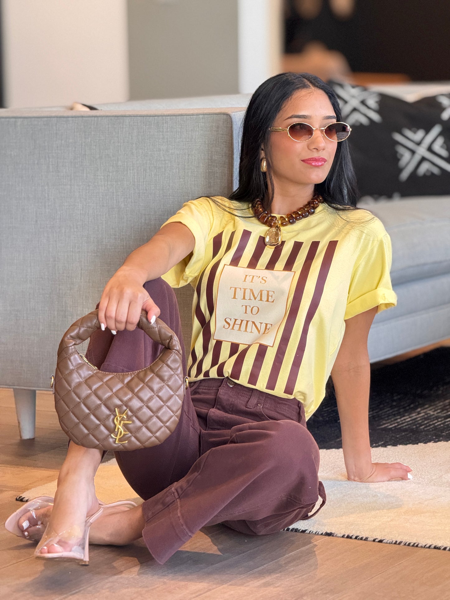 It’s time Brown/Yellow T-Shirt