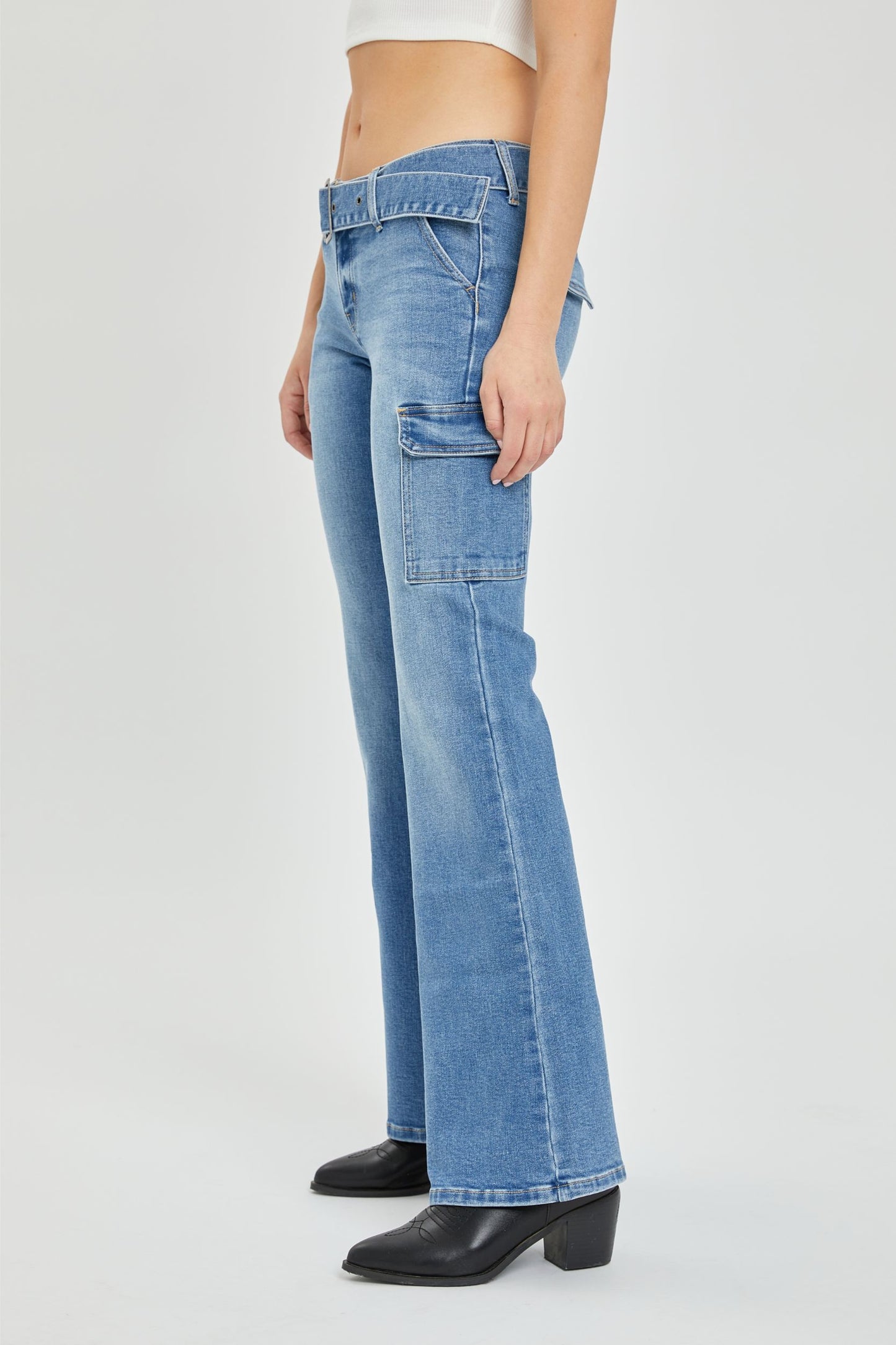 Celina Low Rise Cargo Jeans