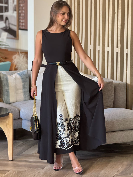 Haley Black Print Jumpsuit