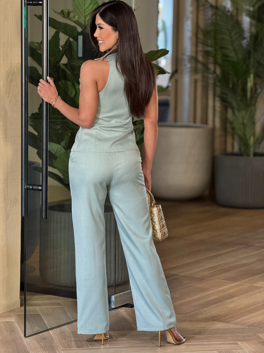 Angélica Turquoise Vest Set