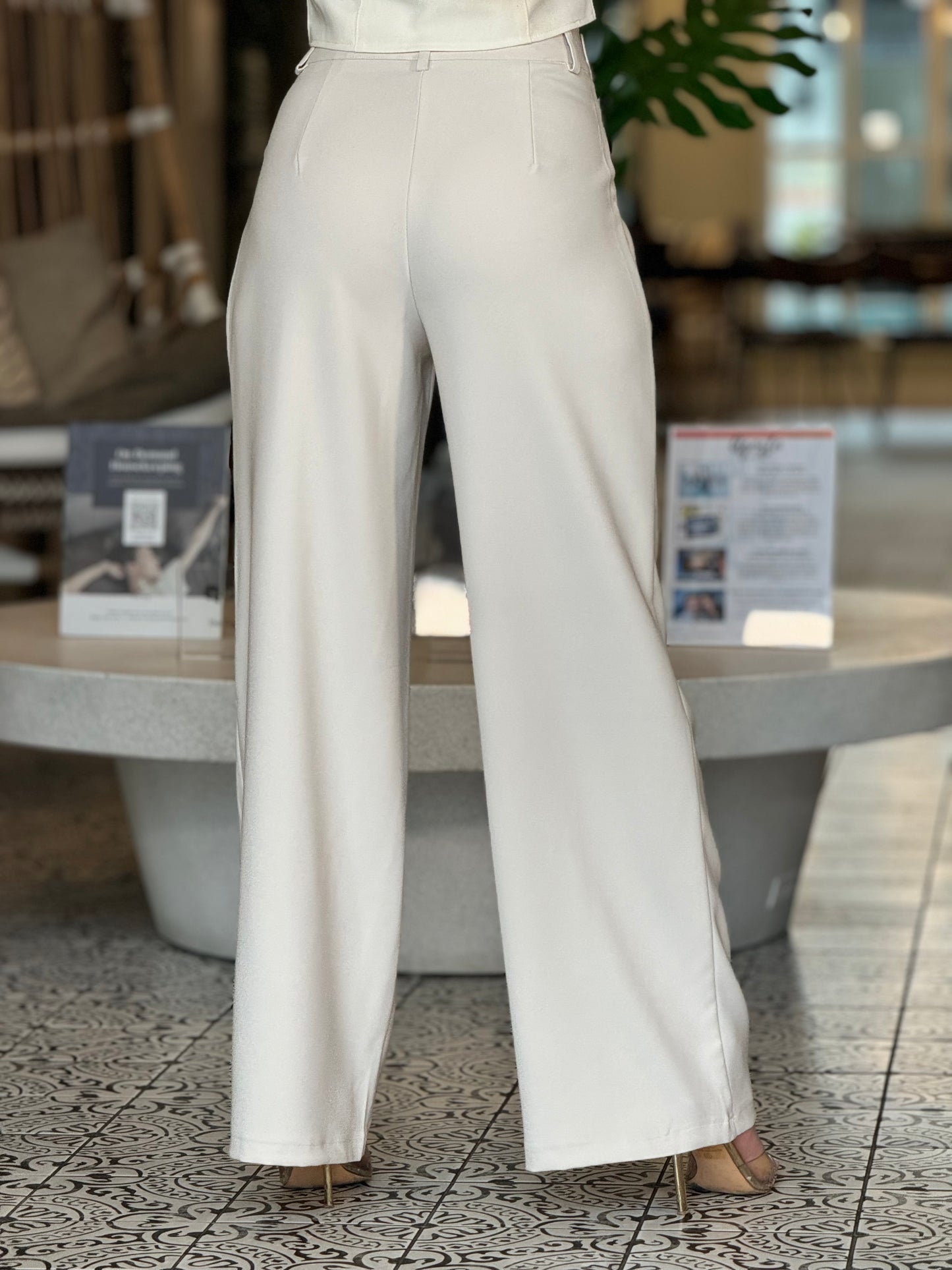 Cassandra Beige Belt Troussers Pants