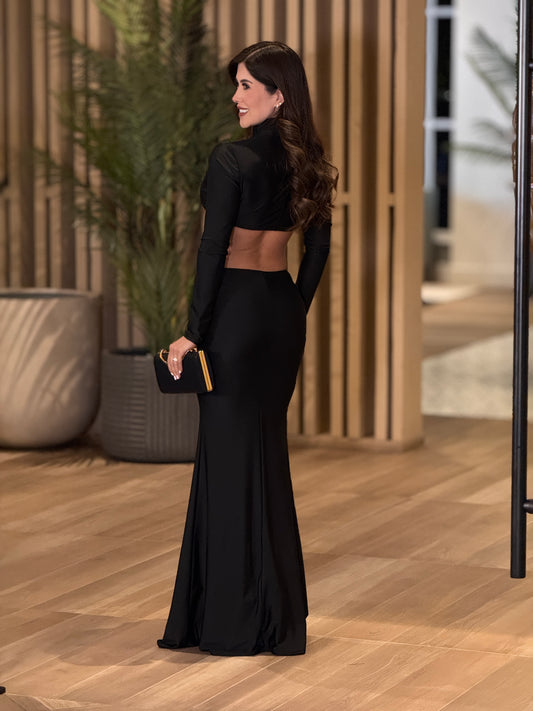 Darlene Black/gold Cutout Dress Gala