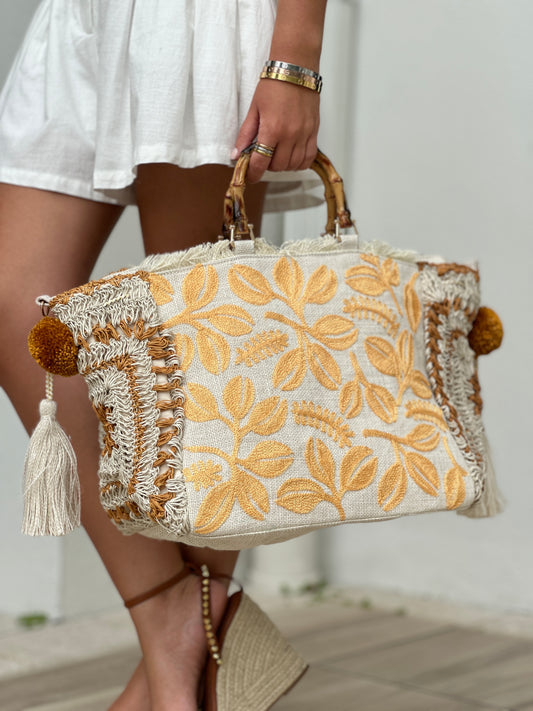 Marissa Yellow Beach Bag