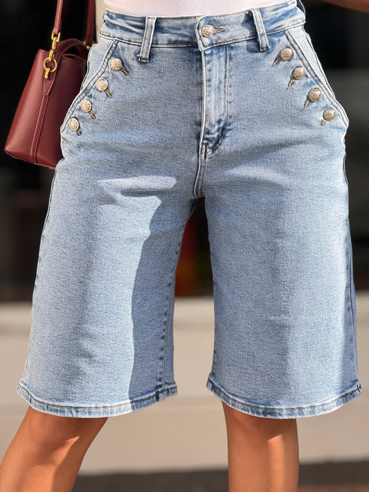 Nina Denim Bermuda Shorts