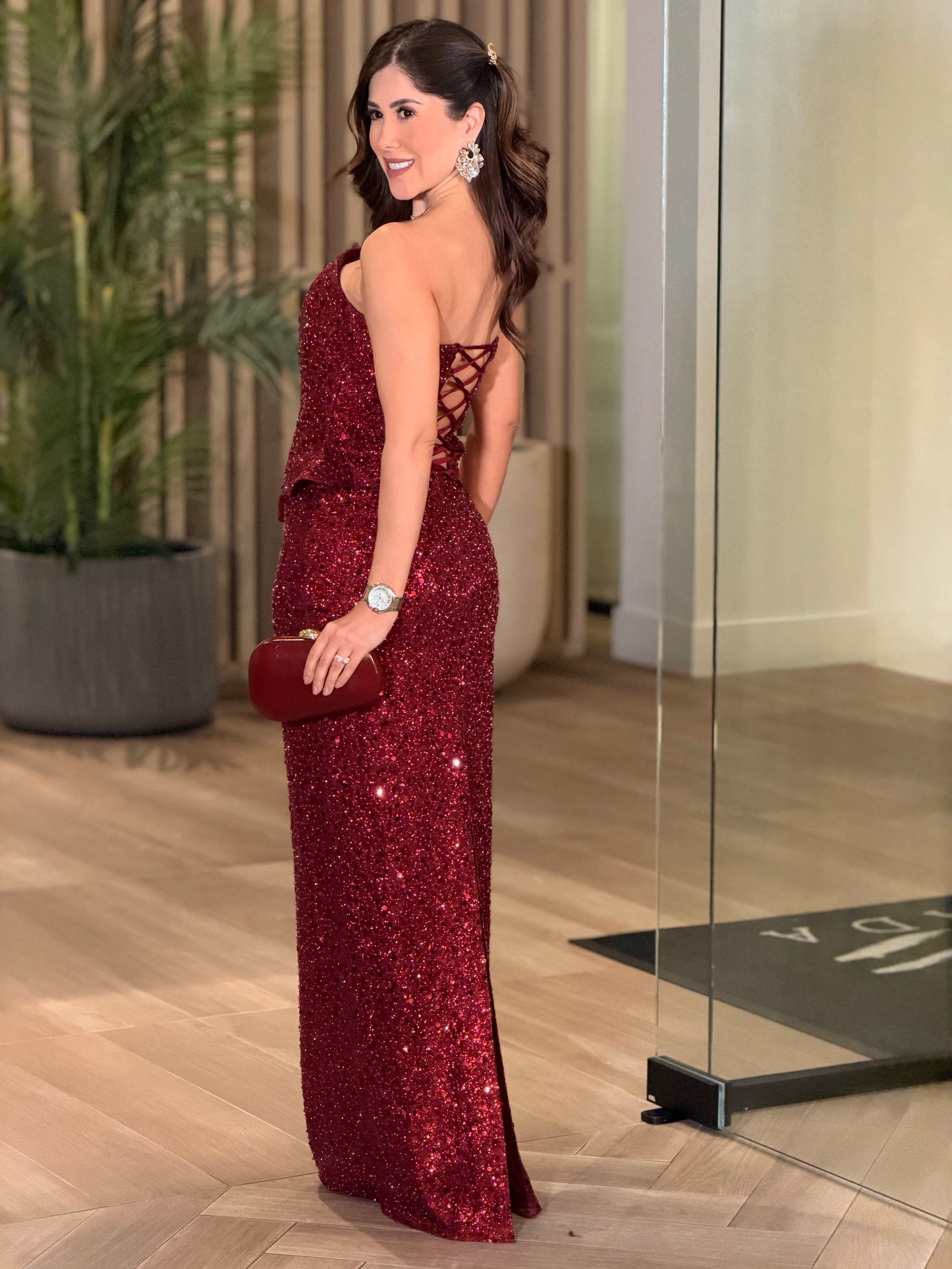 Brianne Burgundy Sequin Gala