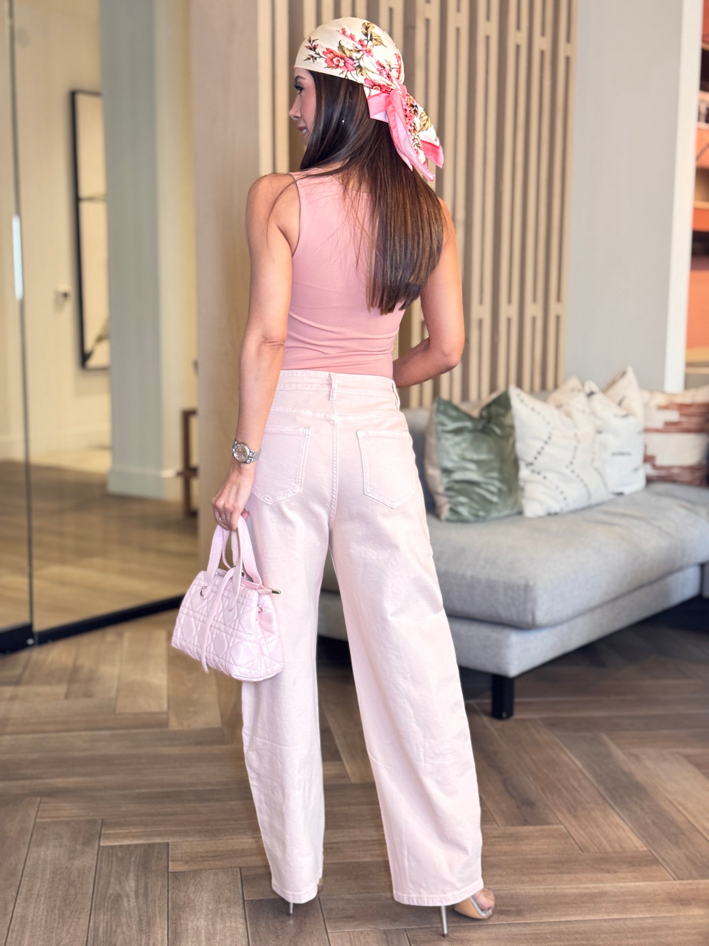 Liberty Pink Studs Barrel Pants